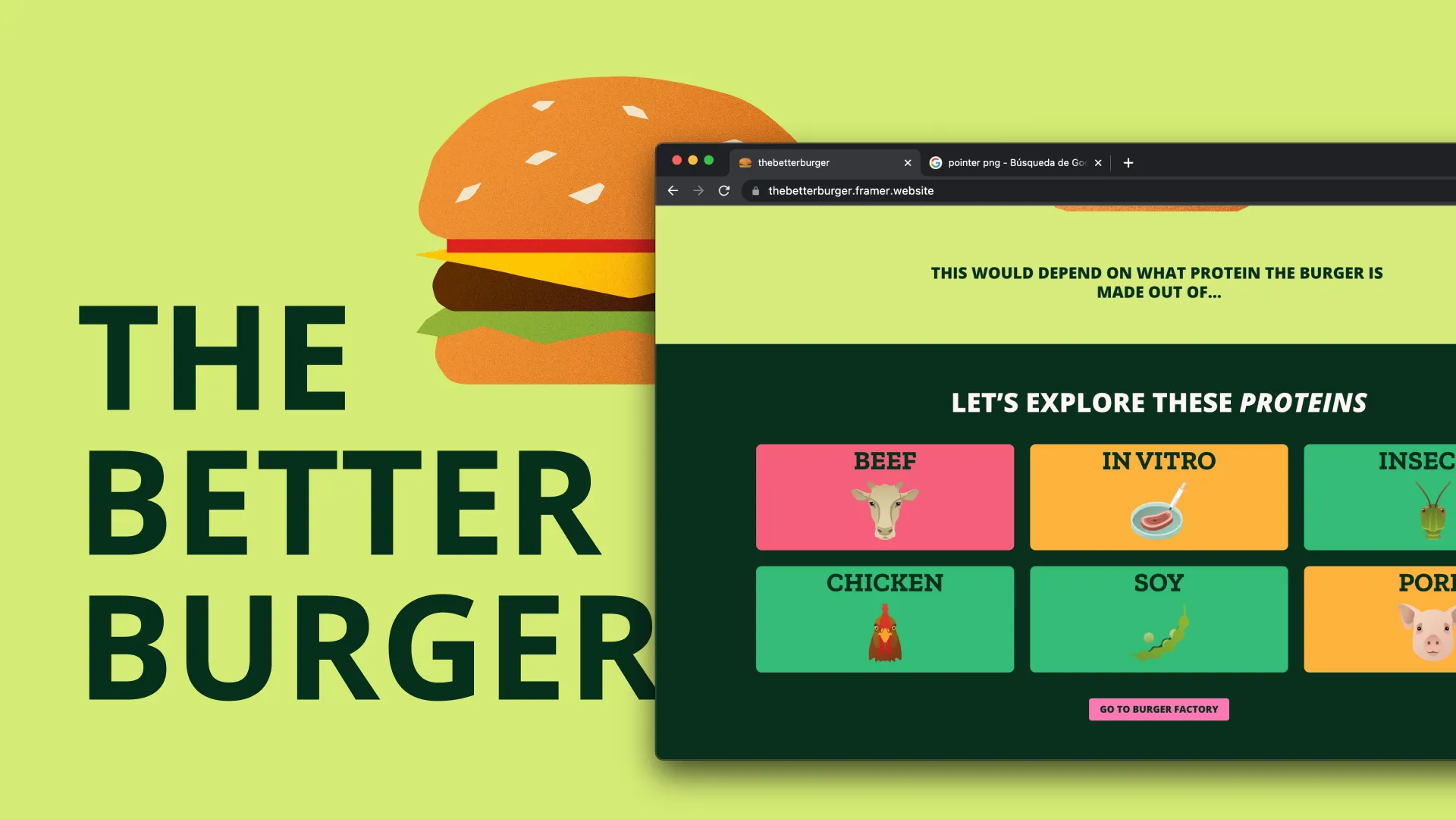 Screenshot of the Better Burger Website