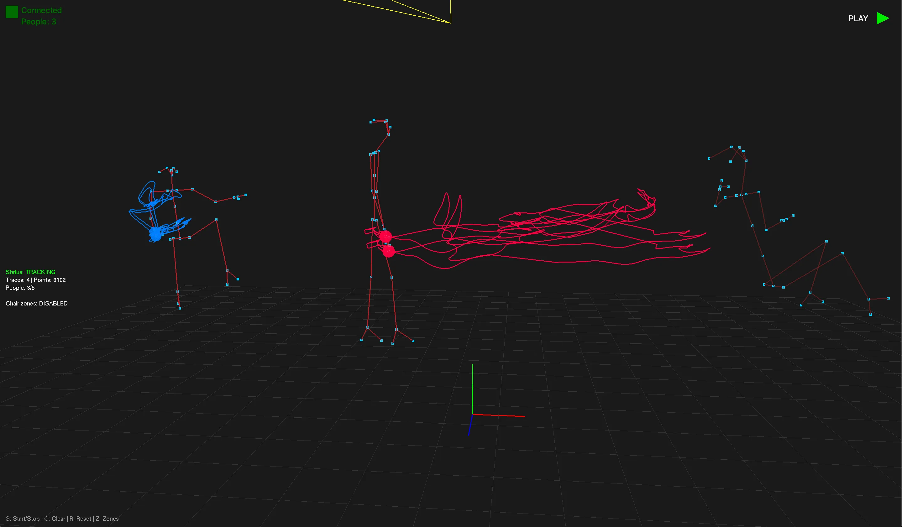 Screenshot of hand tracking system
